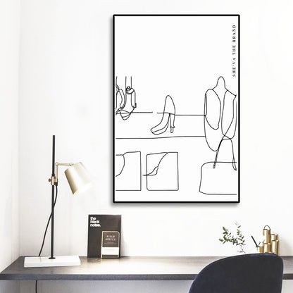 FASHION Collection DOODLES Framed Mural art by c.c. #004