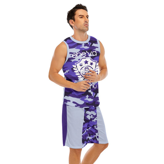 She'va Crest Basketball Jersey and Shorts (pur/gry/camo
