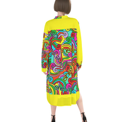 She'va Women's Long Shirt Dress | Rayon (yel)