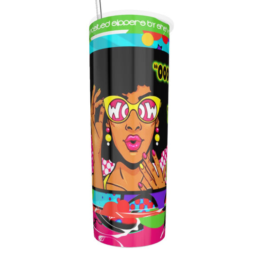 CS Oooop's Glitter Tumbler With Stainless Steel Straw 20oz