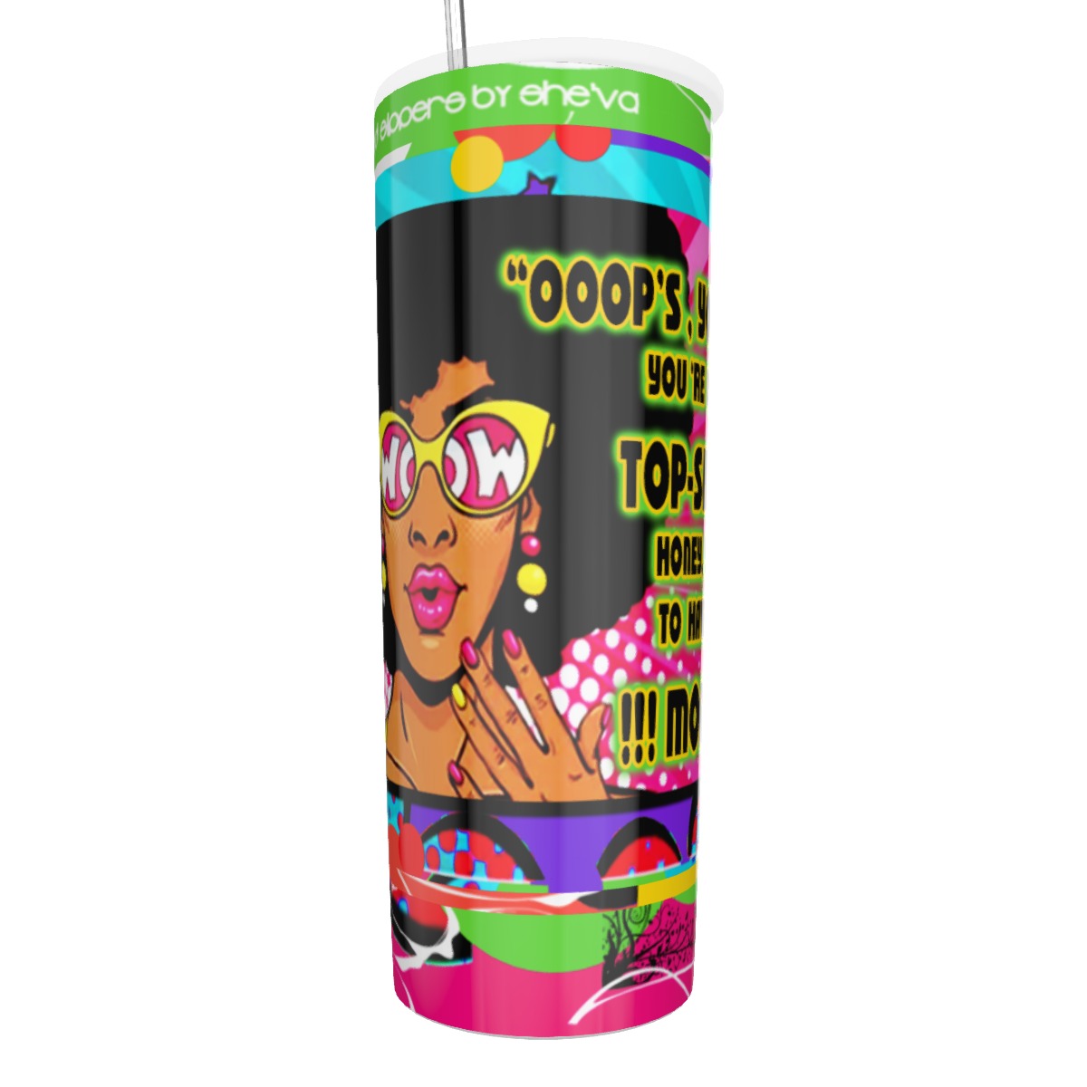 CS Oooop's Glitter Tumbler With Stainless Steel Straw 20oz