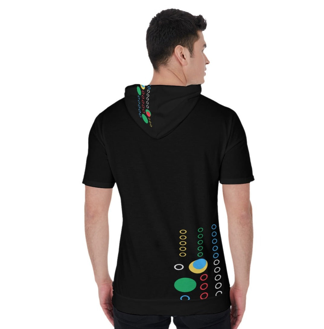 She'va Sport Men's Short Sleeve Hoodie T-Shirt (Bowrain/black)