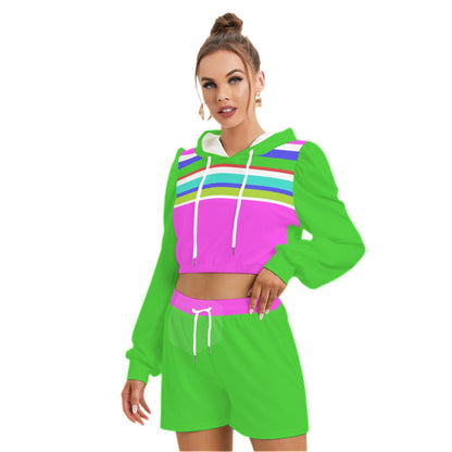 She'va Women's Mirco Fleece Hoodie And Shorts Set Joy