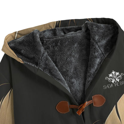 She'va Hooded Canvas Button Fleece Coat