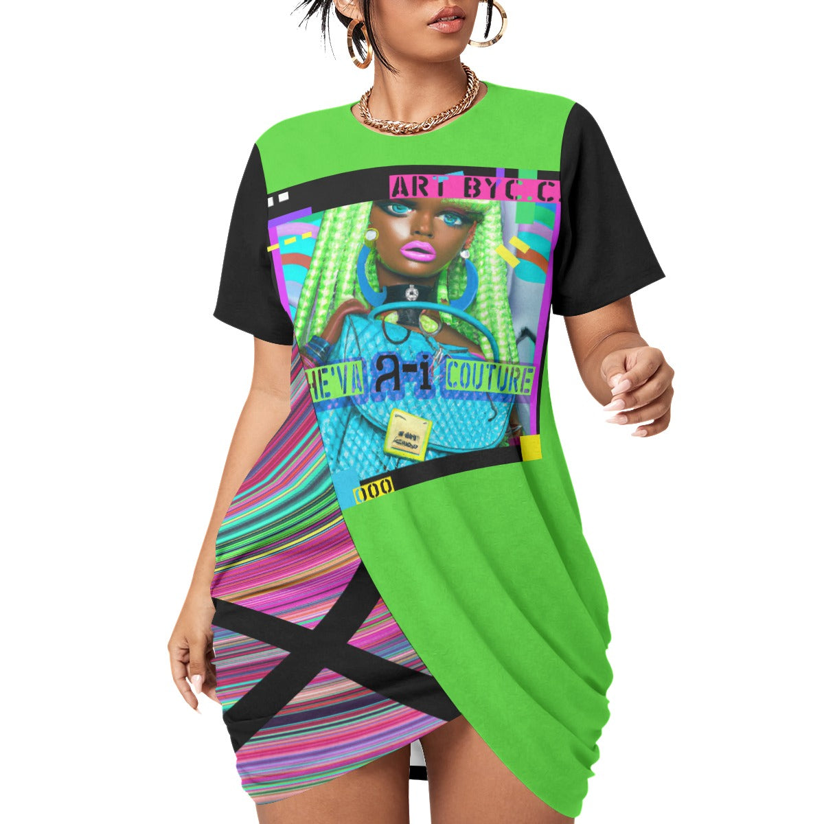 She'va Ai Couture Stacked Hem Top/Dress  (Dina) L-5XL