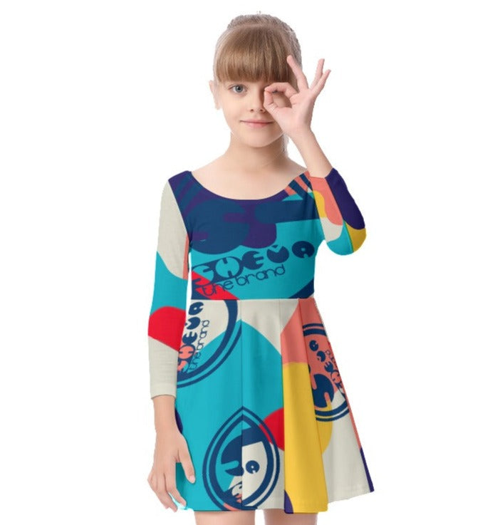 She'va Girls Long Sleeve Skater Dress (Kate)