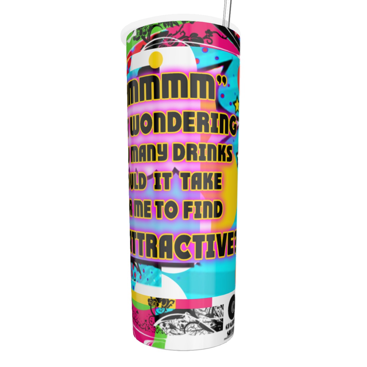 How Many? Glitter Tumbler With Stainless Steel Straw 20oz