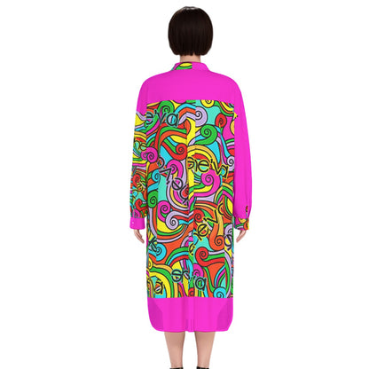 She'va Women's Long Shirt Dress | Rayon (hotp/col)