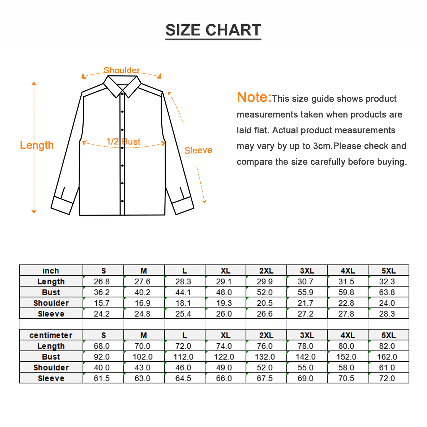 She'va Men's Long Sleeve Stand-Up Guy Shirt  (orange)