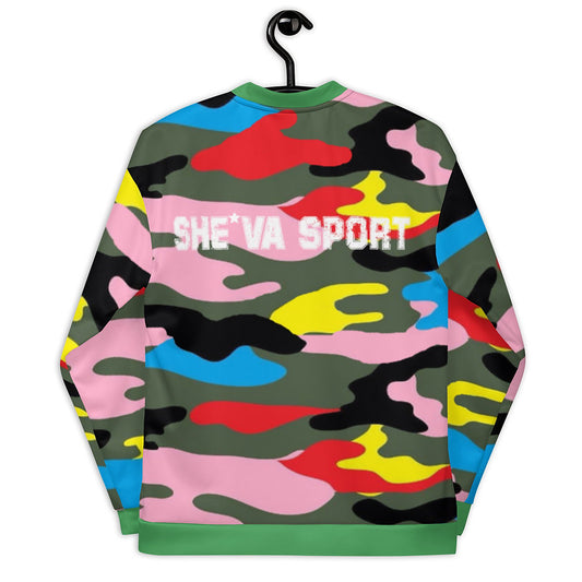 Army Patched Unisex Camo Bomber *Olive/Chateau Green*