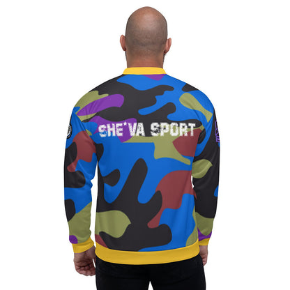 Army Patched Unisex Camo Bomber *Olive/Gold*