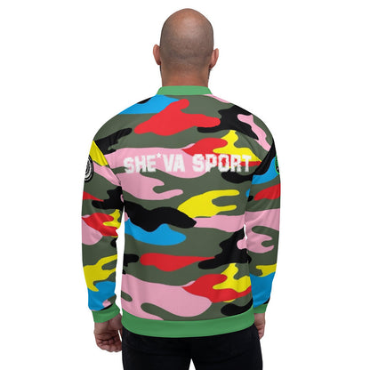 Army Patched Unisex Camo Bomber *Olive/Chateau Green*