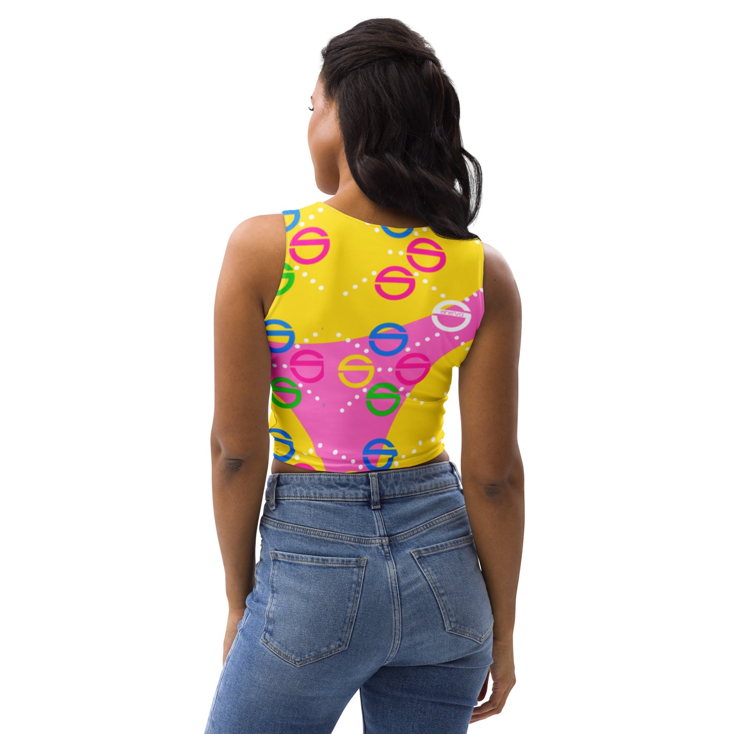 Women's Rainbow "S" Crop Tank