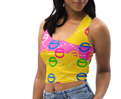 Women's Rainbow "S" Crop Tank
