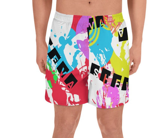 She'va Men's Athletic/Swim  Long Shorts (really red)
