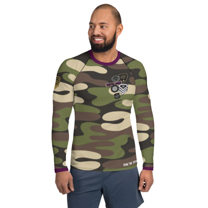 SHE'VA Men's Army Patched Muscle Flattering Tee (arm/bur)