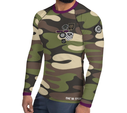 SHE'VA Men's Army Patched Muscle Flattering Tee (arm/bur)