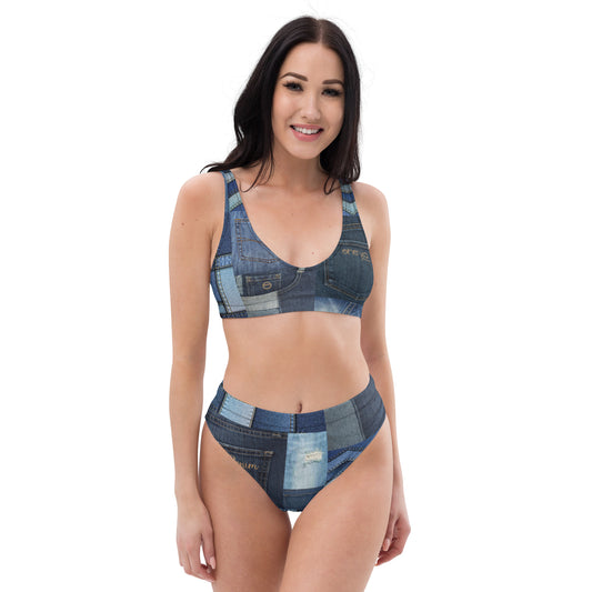 She'va Patched high-waisted bikini