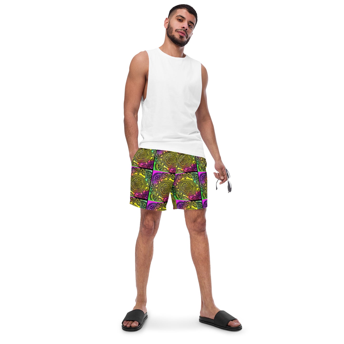 Mandala Print Swim Trunks (rainbow)