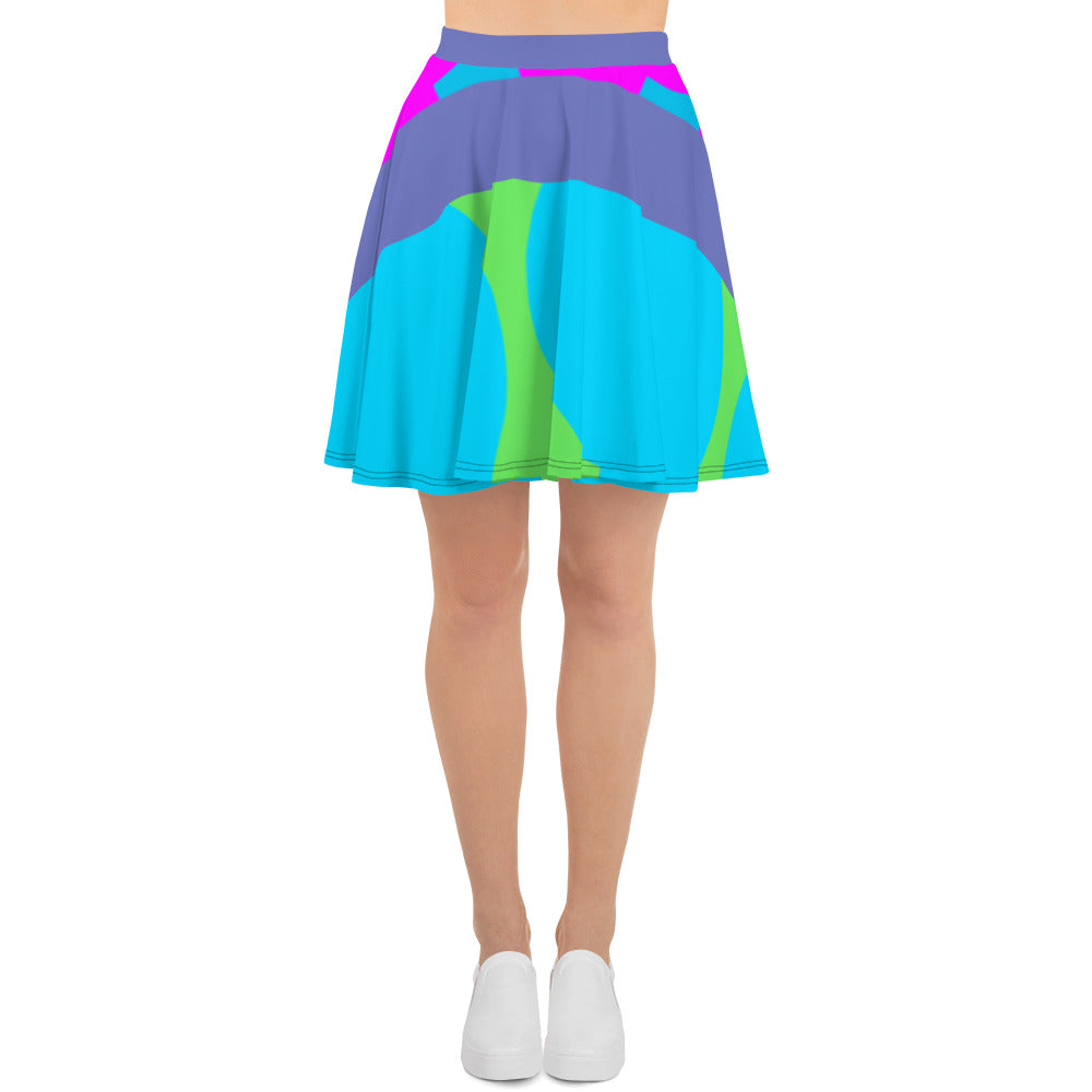 SHE'VA YOUNG Girls Color Block Skater Skirt (SLATE)
