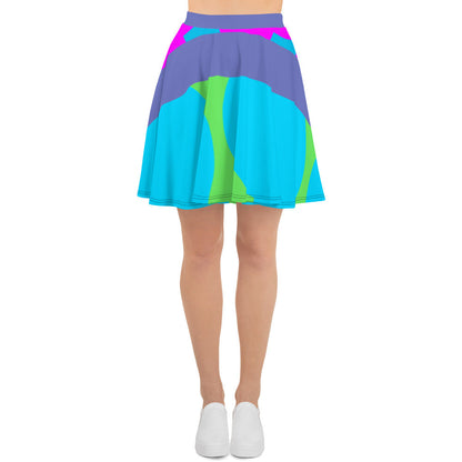 SHE'VA YOUNG Girls Color Block Skater Skirt (SLATE)