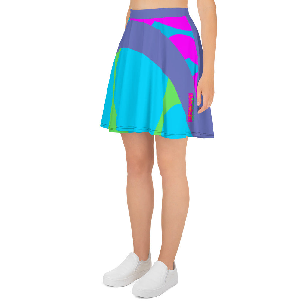 SHE'VA YOUNG Girls Color Block Skater Skirt (SLATE)