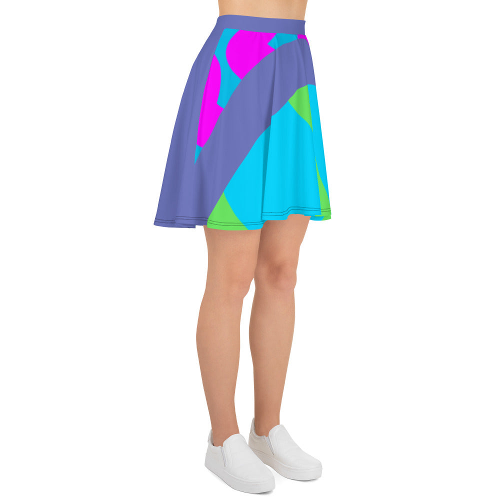 SHE'VA YOUNG Girls Color Block Skater Skirt (SLATE)