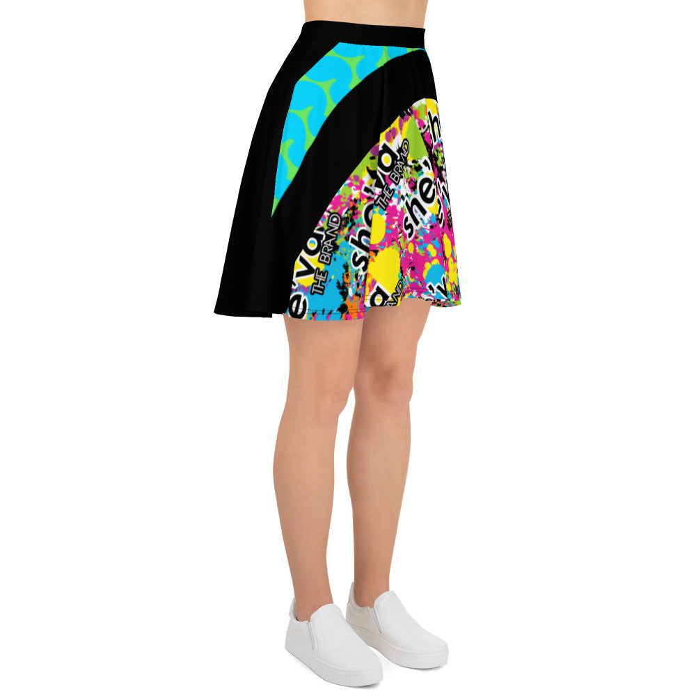 SHE'VA YOUNG GIRLS PAINT SPLATTER Skater Skirt (BTGP)