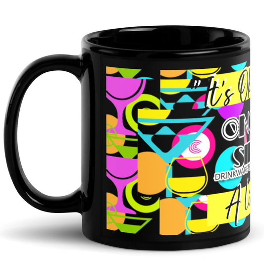 Conceited Little Extra Logo Glossy Black Mug