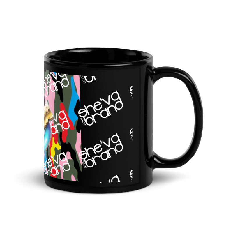 Conceited She'va Lip Service Black Glossy Mug (blue)
