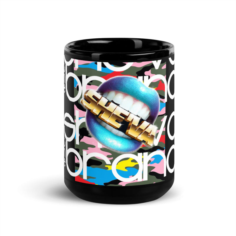 Conceited She'va Lip Service Black Glossy Mug (blue)