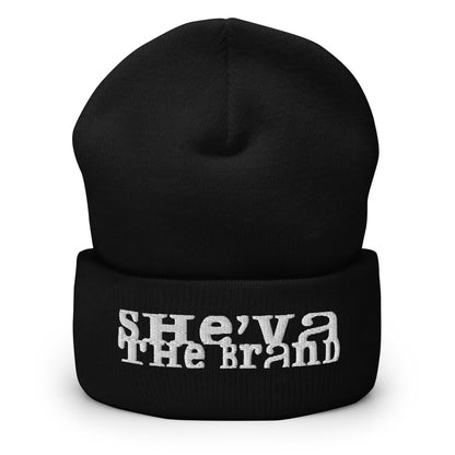 She'va Embroidered Stamped Logo Cuffed Beanie (white)