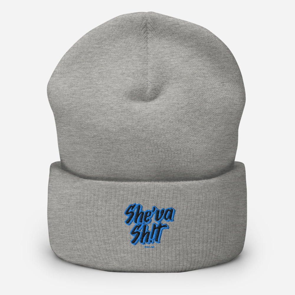 She'va Sh!t Embroidered Cuffed Beanie (blue)