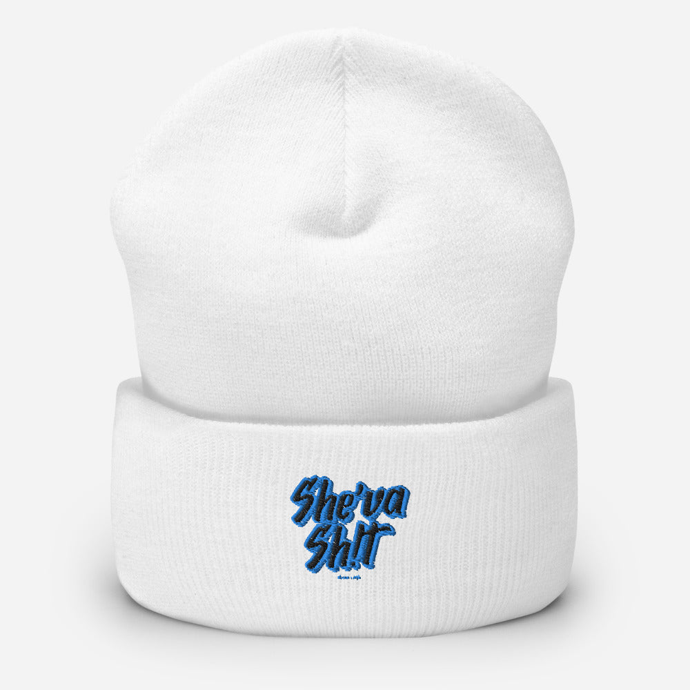 She'va Sh!t Embroidered Cuffed Beanie (blue)