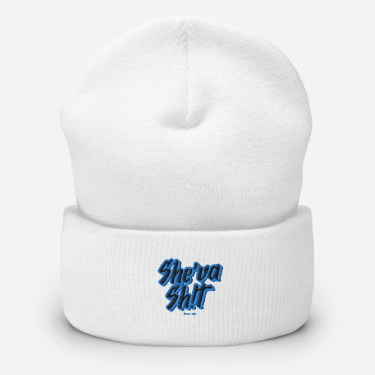 She'va Sh!t Embroidered Cuffed Beanie (blue)