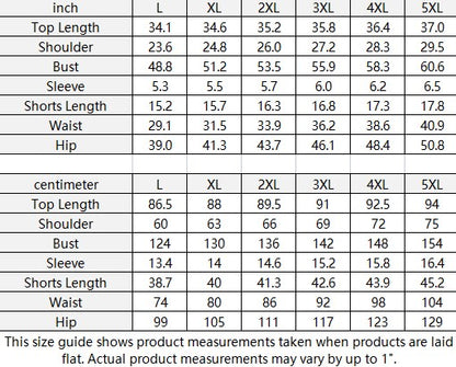 She'va Women's Drop-Shoulder T-Shirt with Side Split with Shorts DOTS  (Plus Size)
