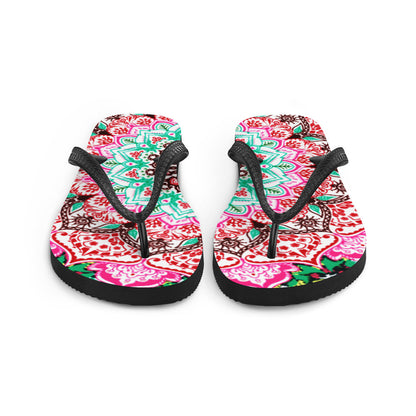 She'va Swim/Beach Slides Mandala Print (green/pink)