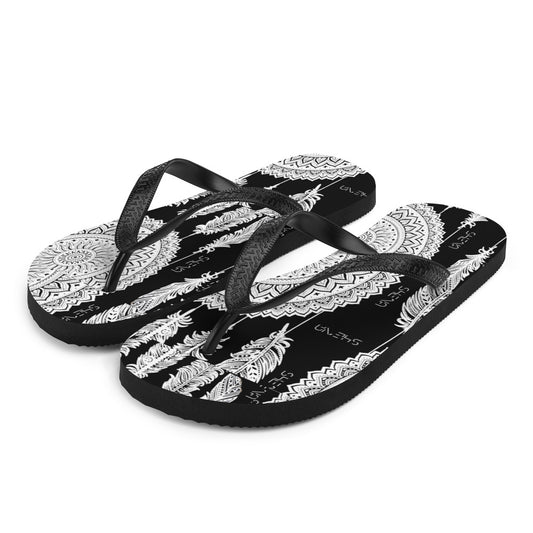 She'va Swim/Beach Slides Mandala Print (black/white)