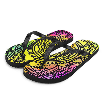 She'va Swim/Beach Slides Mandala Print (rainbow)
