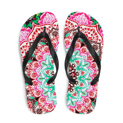 She'va Swim/Beach Slides Mandala Print (green/pink)
