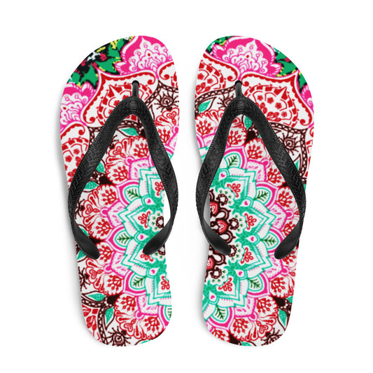 She'va Swim/Beach Slides Mandala Print (green/pink)