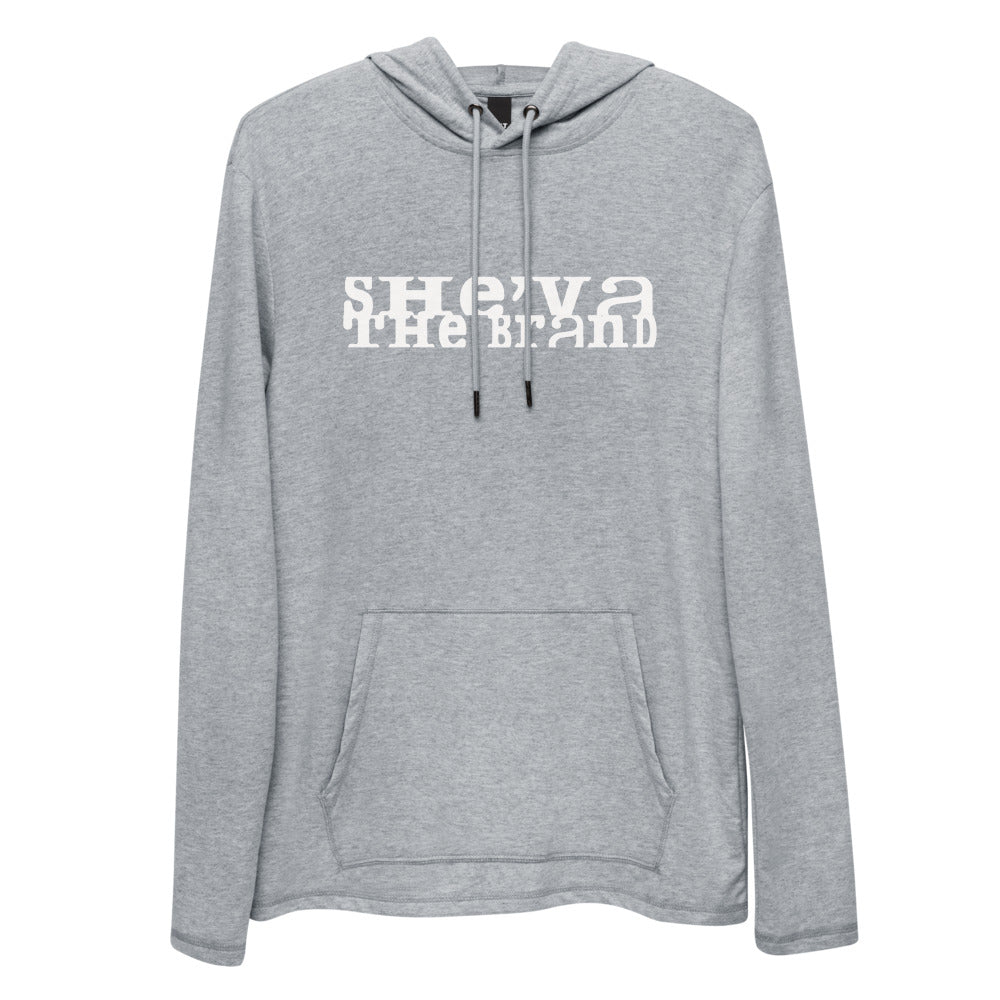 She'va Long Stamped Lightweight Hoodie (white)