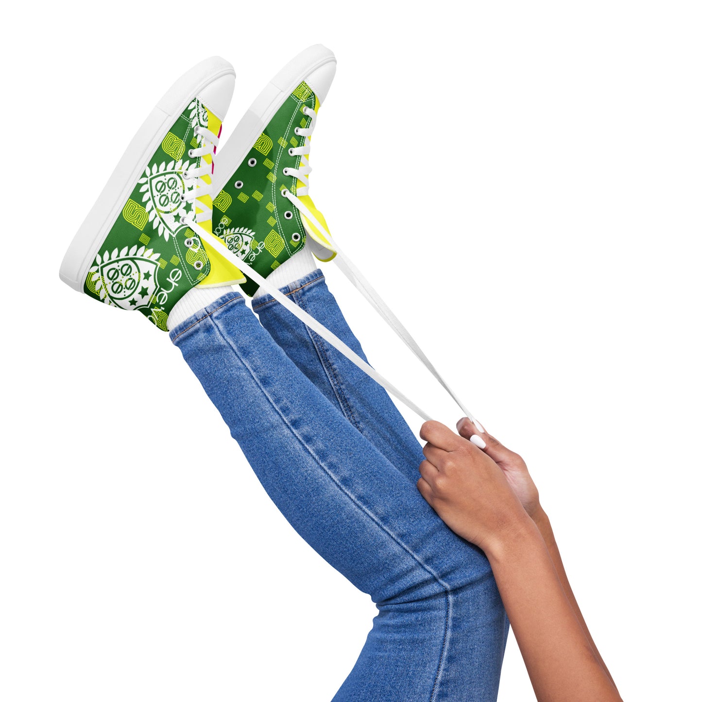 Women’s C-Block Crest high top canvas shoes (g/p/y)